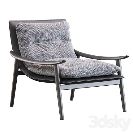 3dline - Minotti Fynn Saddle Hide Armchair