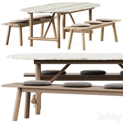 3dline - Ayana Outdoor Table and Bull Bench by B&B Italia 0