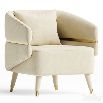 3dline - Ayla Velvet Accent Chair 0