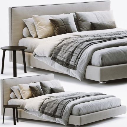 3dline - B&B Italia Richard Bed (with small table Hay Bella) 0