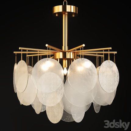 3dline - Chandelier with hanging glass plates FROST B 0