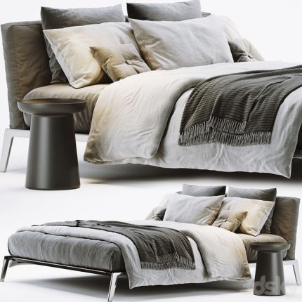 3dline - Flexform Lifesteel Bed (with decor) 0
