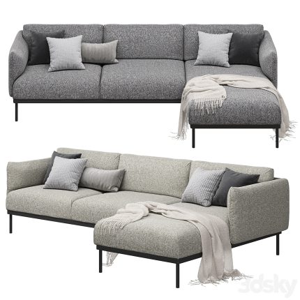 3dline - Ikea Äpplaryd Epplaryd 3-Seater Sofa with Chaise Longue Leide 0