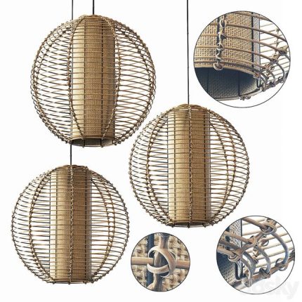 3dline - Lamp wicker branch rattan sphere 0