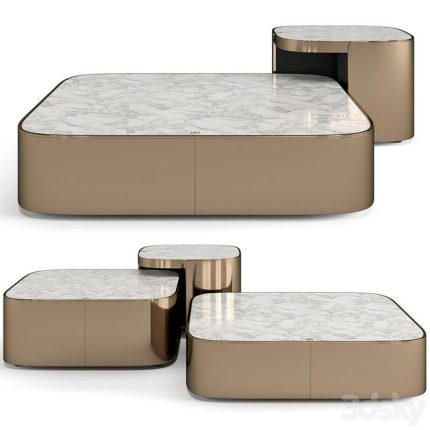 3dline - Luxence Luxury Living Parsons coffee tables set 0