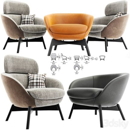 3dline - Minotti Russell Arm Chair Set 0