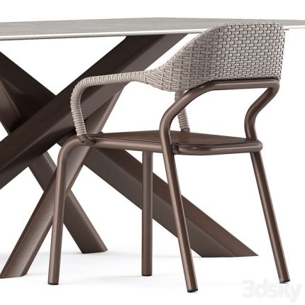 3dline - NOSS Armchair and SYSTEM STAR tavolo table by varaschin 1
