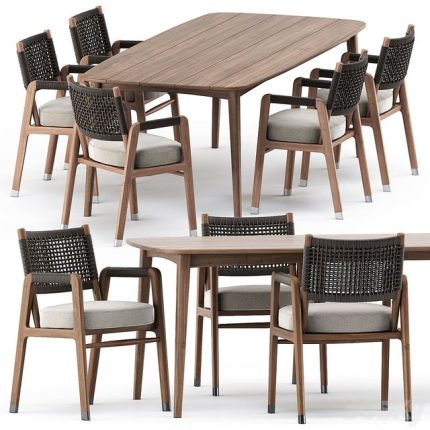 3dline - ORTIGIA CHAIR by flexform and GRASSHOPPER TABLE by KARPENTER 0