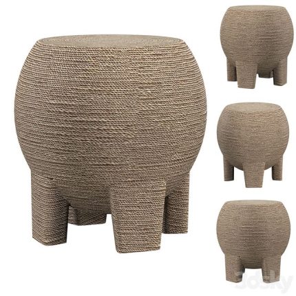 3dline - Wrapped Rope Bulb Stool table 0