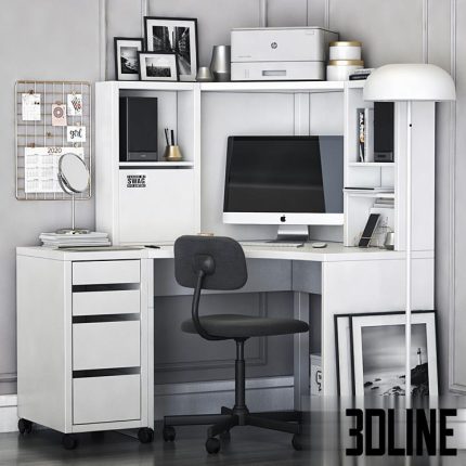 IKEA MICKE corner workplace0(3dline.net)