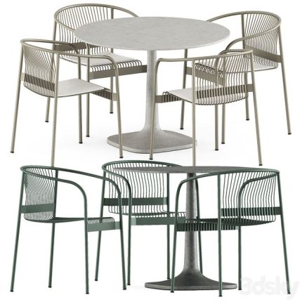3dline - Velit chair by Plank and Fiore Outdoor table by Bebitalia 0