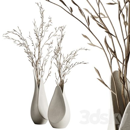 Coals Vase from Corner Design with Branches