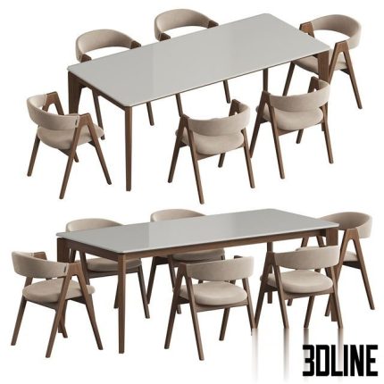 Angel Cerda Nogal Dublin Dining set 0(3dline.net)