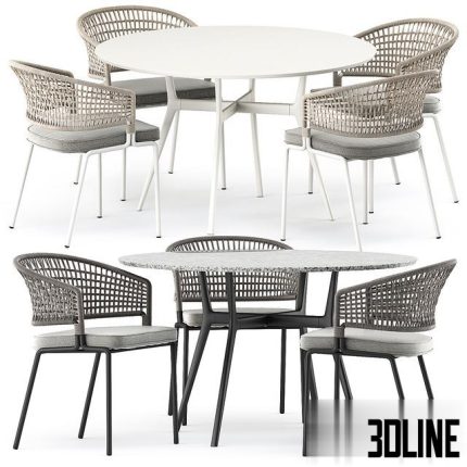 BRANCH bistro table, CTR armchair by Tribu 0(3dline.net)
