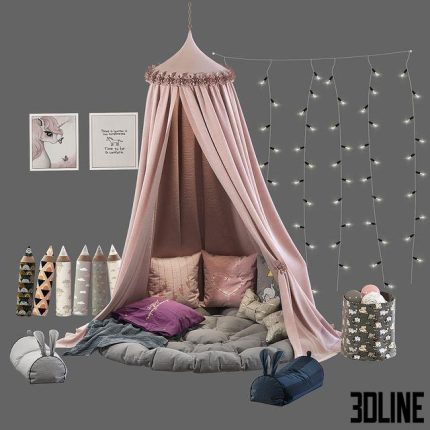 Children’s canopy with decor 0(3dline.net)