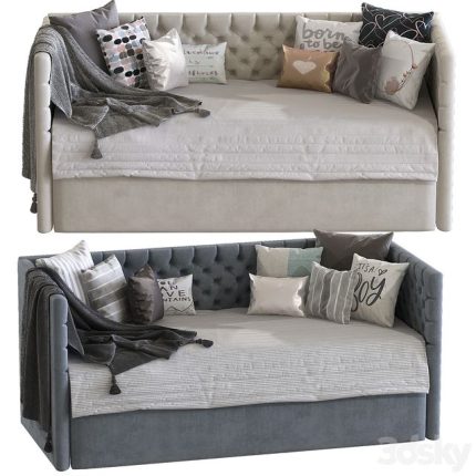 Childrens sofa bed with decorative pillows 5 0
