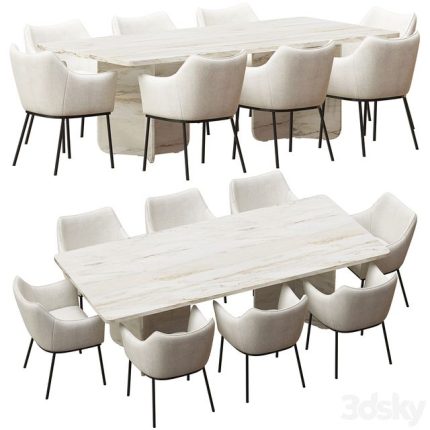 Coco Republic St James Dining Chair and Como Rectangular Table 0