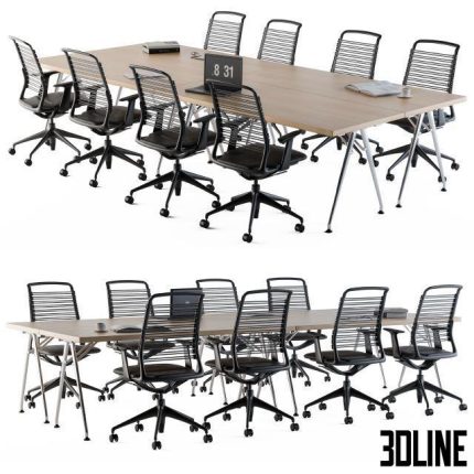 Conference Table Set For Office 0(3dline.net)
