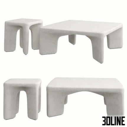 Contemporary Low Leg Concrete Tables 0(3dline.net)