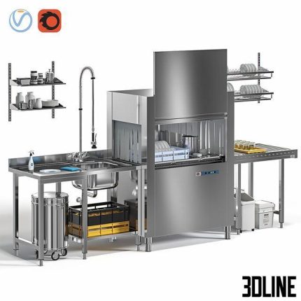 Conveyor dishwasher APACH ARC 100 0(3dline.net)
