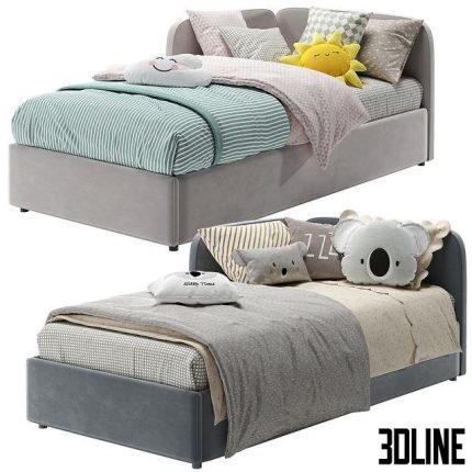 Corner Bed With Side Back 0(3dline.net)