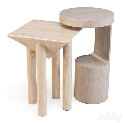3dline - Crate and Barrel Hout and Flora - Side Tables 0