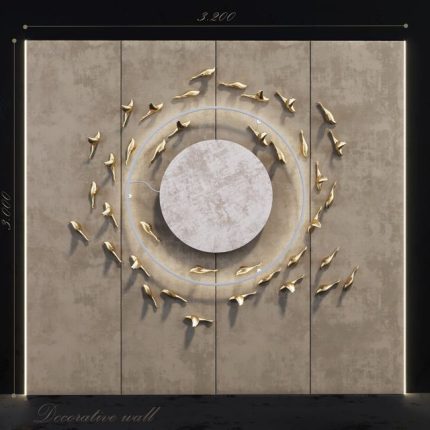 Decorative panel_Birds Gold 6 0