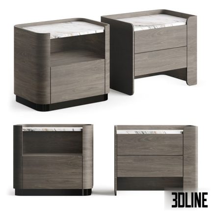Echo Wood Bedside Table Lux Lucia Casa 0(3dline.net)