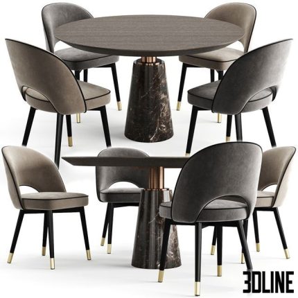 Eichholtz Dining Table Genova And Chair Cliff 0(3dline.net)