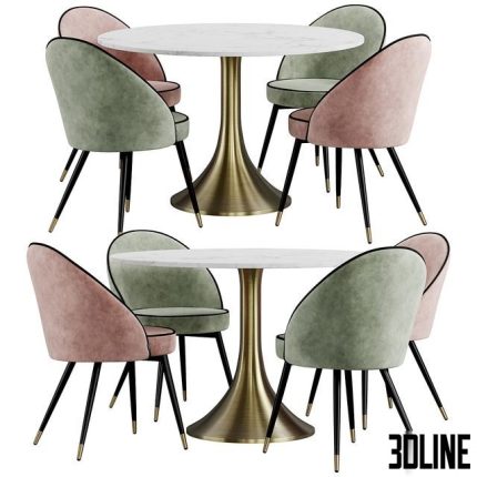 Eichholtz & La Forma Oria dining set 0(3dline.net)