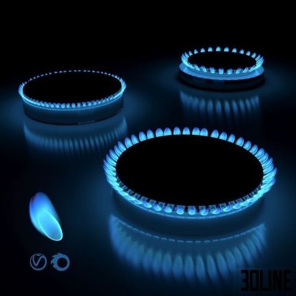 Gas hob flame 0(3dline.net)