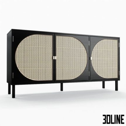 HKLiving - Webbing Dressoir Cabinet Black 0(3dline.net)