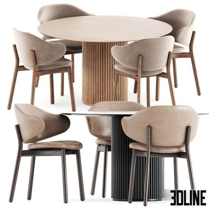 Holly chairs by Calligaris and Palais Royal table by Asplund 0(3dline.net)