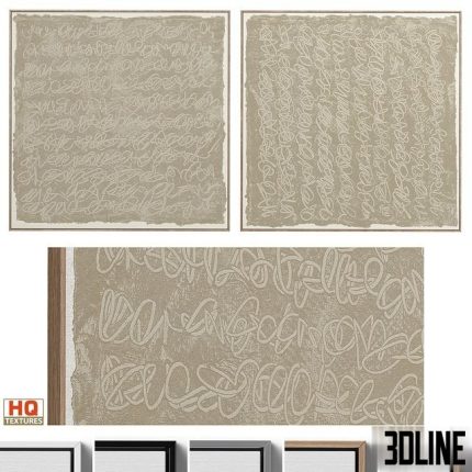 Large Textural Abstract Neutral Wall Art C-401 0(3dline.net)