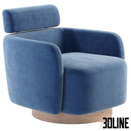Luna Swivel Accent Chair With Adjustable Backrest 0(3dline.net)