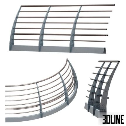 Metal bridge, deck fencing of the embankment 0(3dline.net)