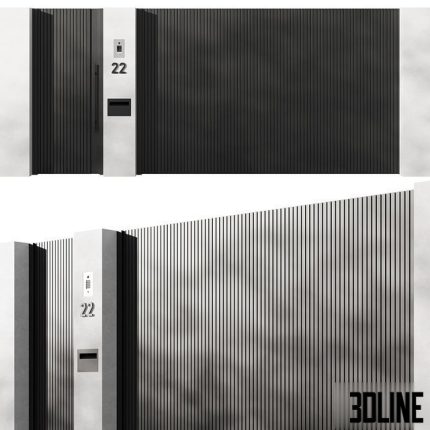 Modern sliding gates 01 0(3dline.net)