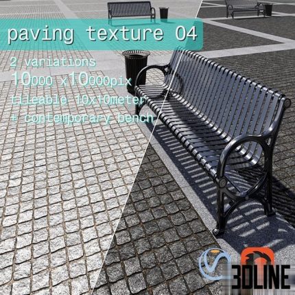 Paving granite damage regular HR street furniture 04 0(3dline.net)