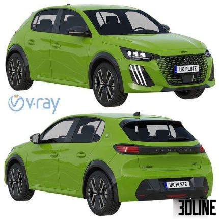 Peugeot e-208 2024 0(3dline.net)
