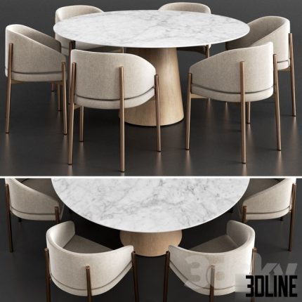 Porro Frank armchair and Materic table 0(3dline.net)