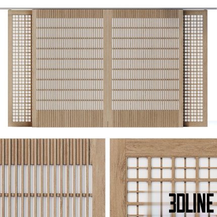 Sliding partition Japandi 0(3dline.net)