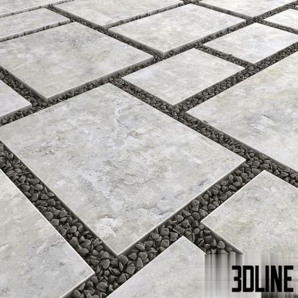 Square of slabs with pebbles 0(3dline.net)