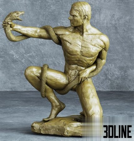 Statuette, sculpture stone snake 0(3dline.net)