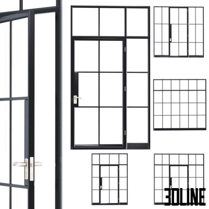 Steel door. Partition set 1 0(3dline.net)