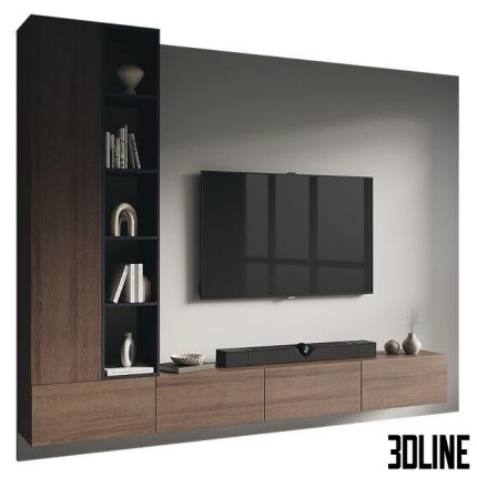 TV wall set 121 0(3dline.net)