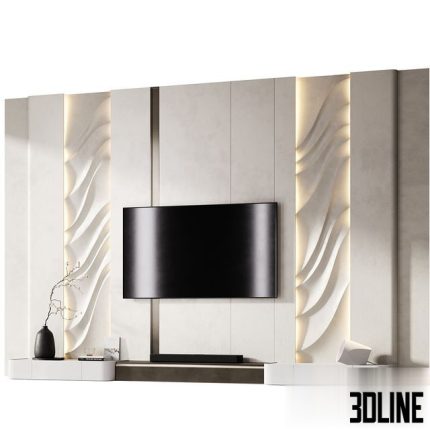 TV wall with soundbar 002 0(3dline.net)