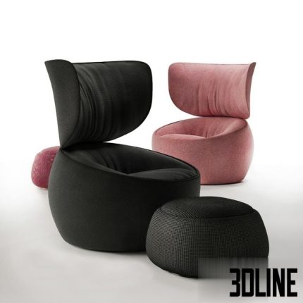 The Hana Armchair Wingback 0(3dline.net)