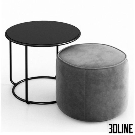Tom pouf & side table 0(3dline.net)
