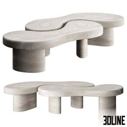 U&ME TABLE TRAVERTINE 0(3dline.net)