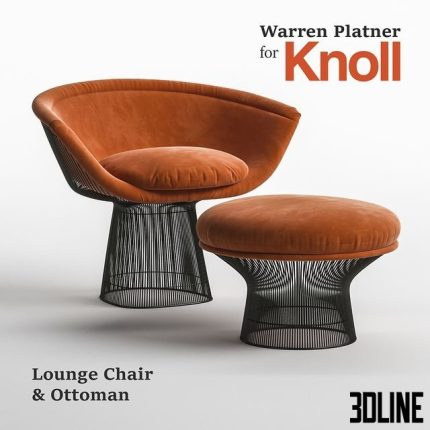 Warren Platner Lounge Chair & Ottoman for Knoll 0(3dline.net)